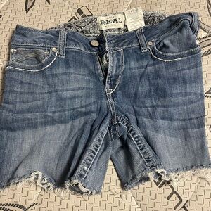 Ariat Real Denim Frayed Blue Shorts